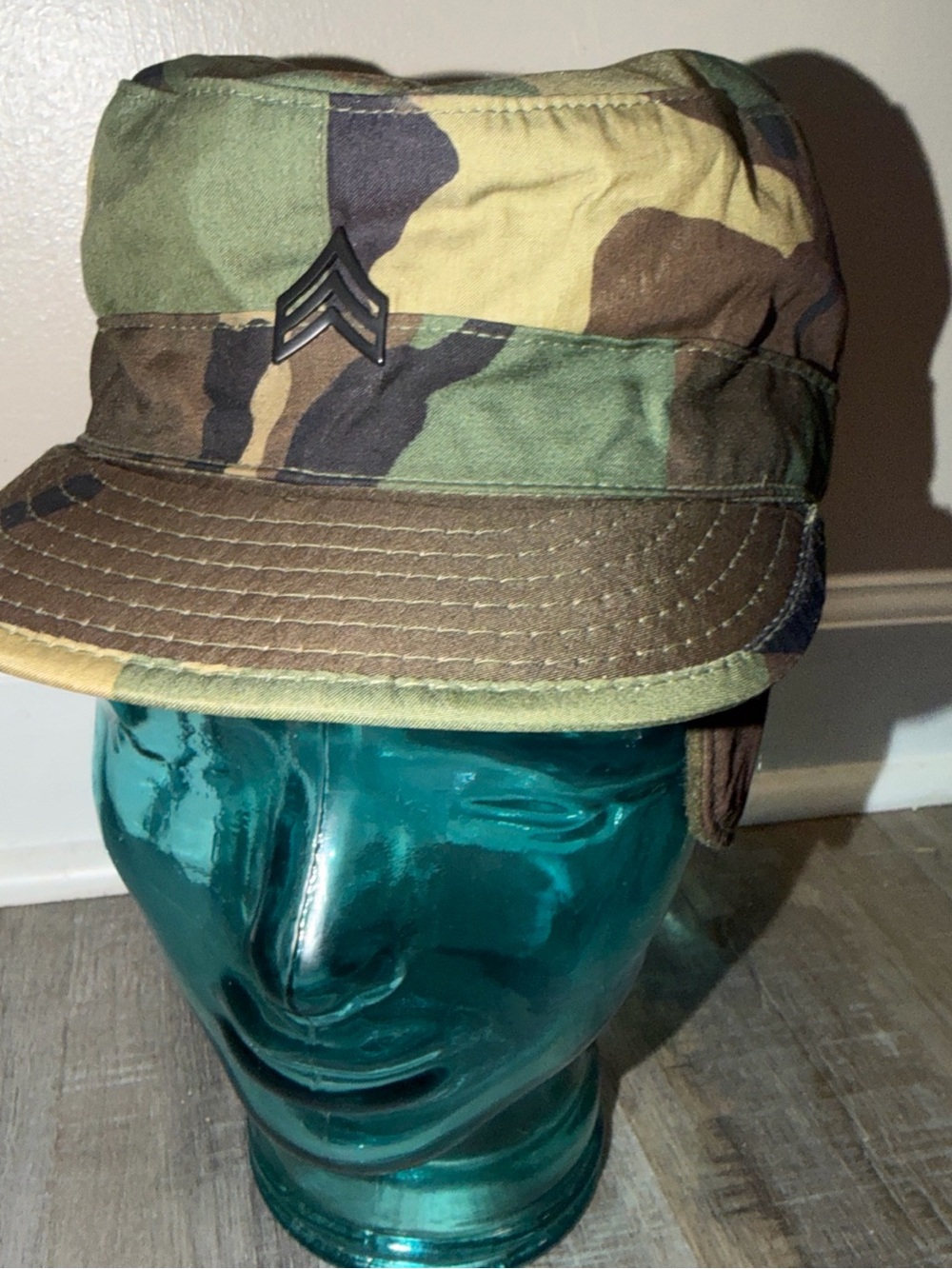 Men's Woodland Camo Military-Style Patrol Cap